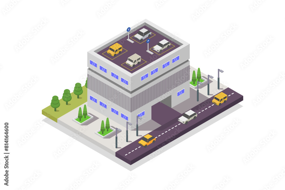 Isometric car parking Isometric car parking