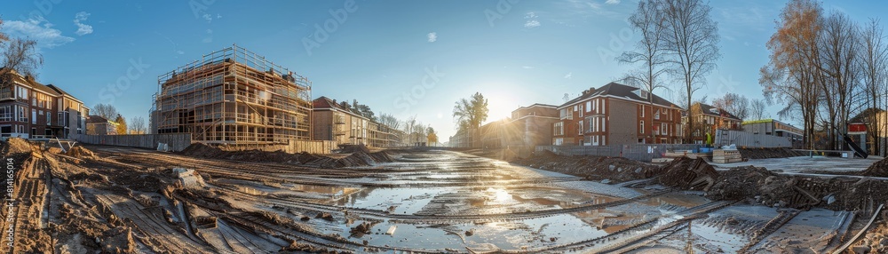 Under Construction, Building Repair Work, Worker At Work. Under Construction, Building Repair Work, Worker At Work.
