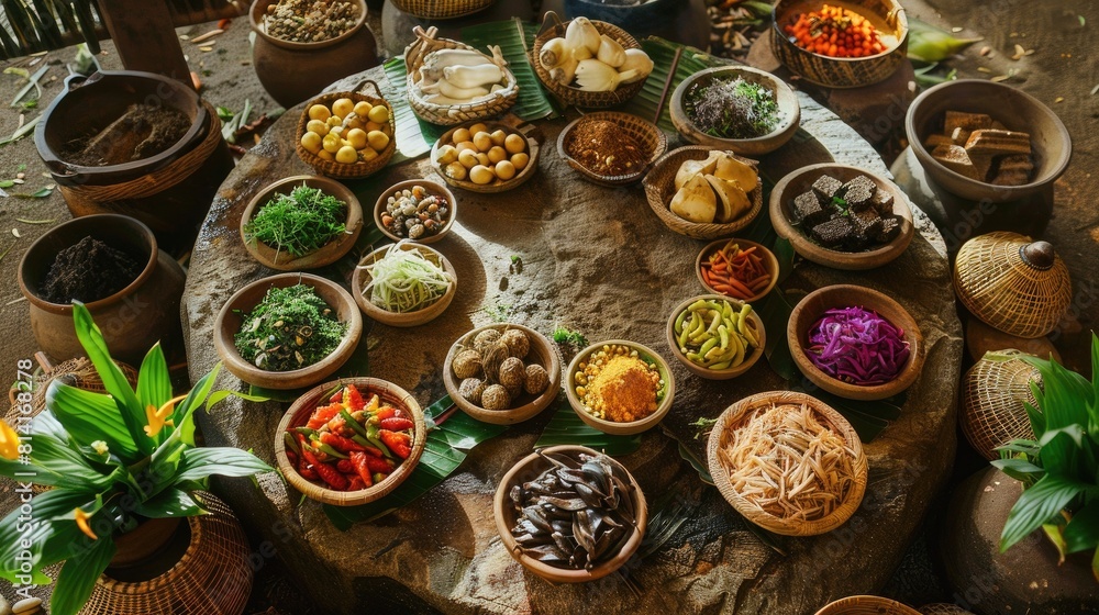 A beautiful presentation of tribal food A beautiful presentation of tribal food