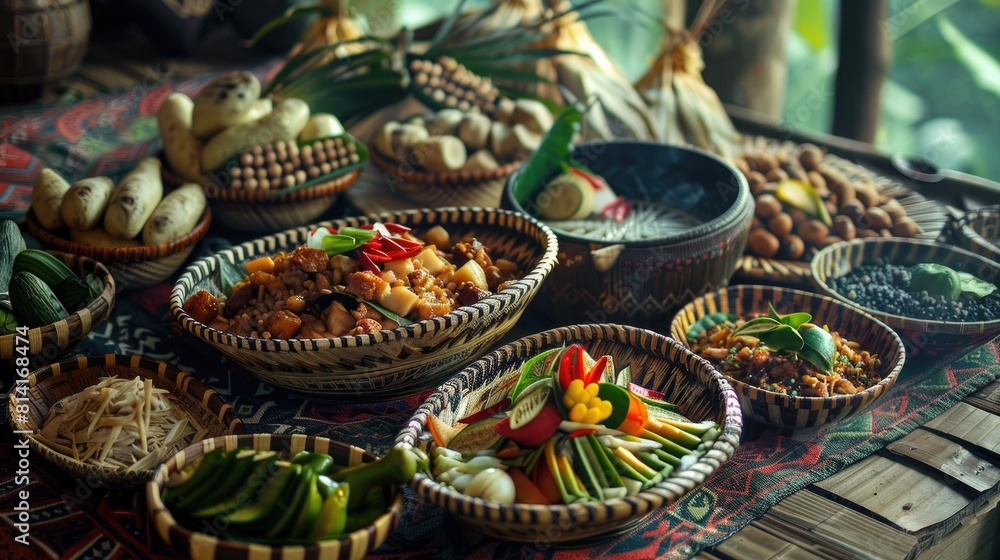 A beautiful presentation of tribal food A beautiful presentation of tribal food
