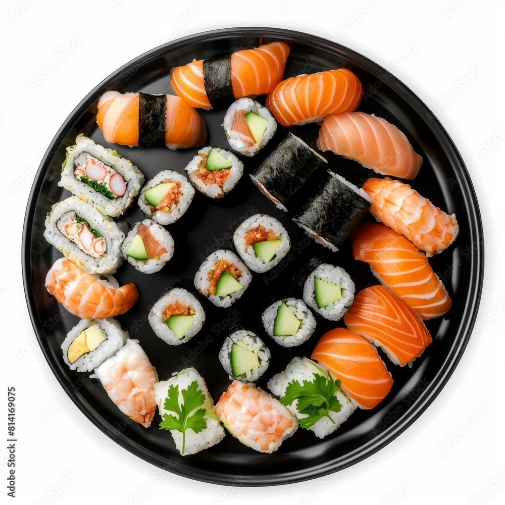 Assorted Sushi Platter with Nigiri and Rolls Assorted Sushi Platter with Nigiri and Rolls