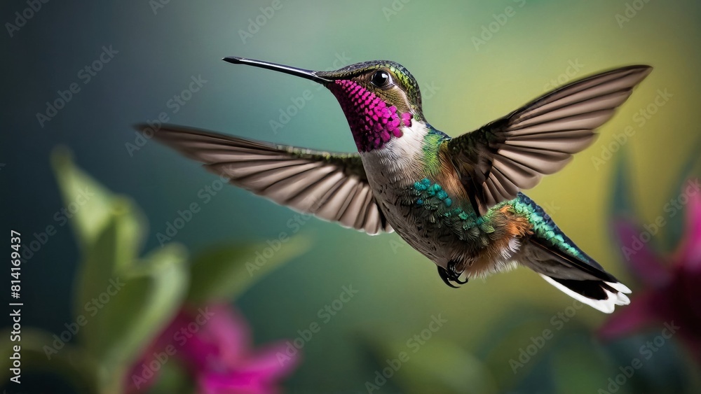 Close-up Hummingbird in Flight Capturing Rap of Nature's Beauty. Close-up Hummingbird in Flight Capturing Rap of Nature's Beauty.