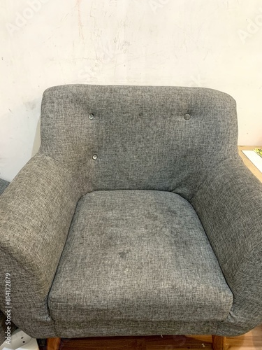 Photo of a gray single seat sofa photo