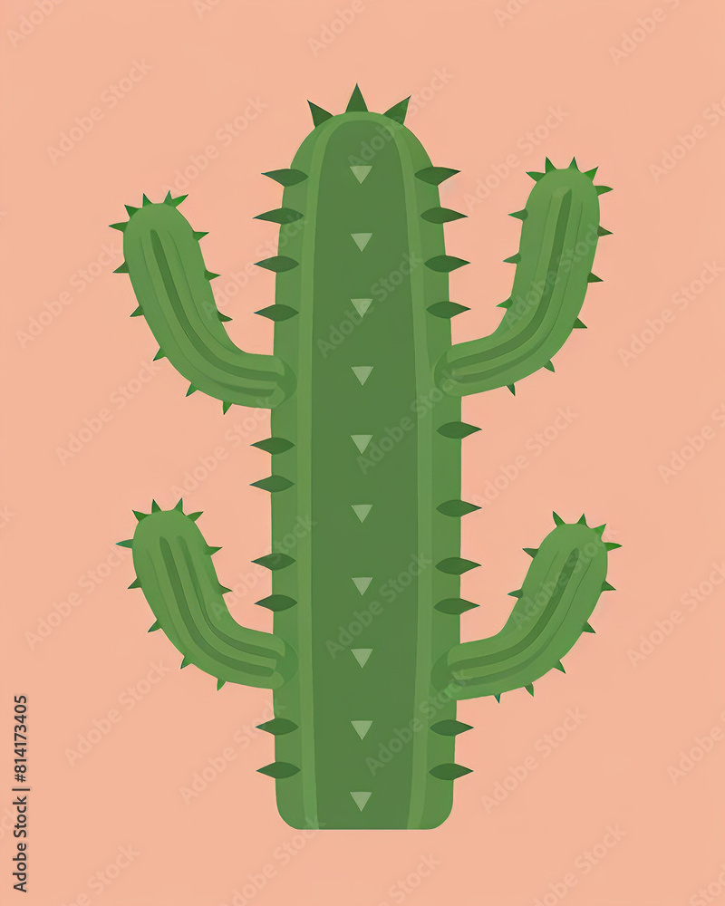 Naklejka premium Simple Flat Lay Green Cartoon Cacti Illustration