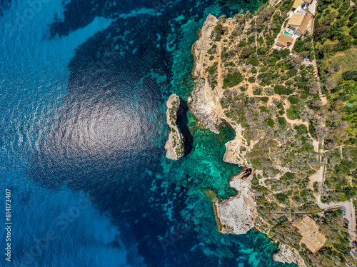 Schilderij op canvas The coast of Cala D'or in South of Mallorca Spain in summer time on a sunny day