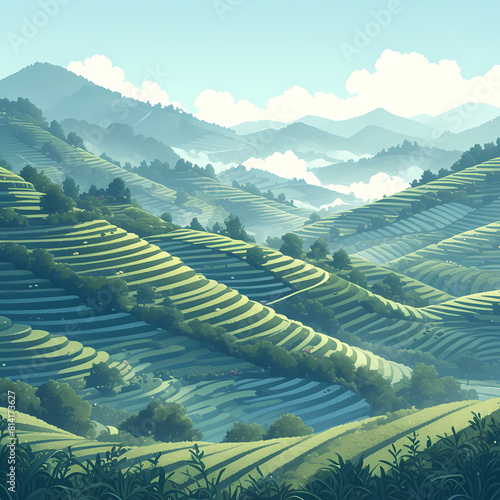 Discover the Magic of Mountainous Tea Gardens - A Serene and Scenic Wonderland for Brands and Creators photo