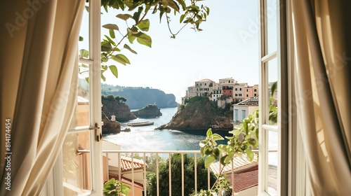 Fototapeta Naklejka Na Ścianę i Meble -  open window to the view of italy