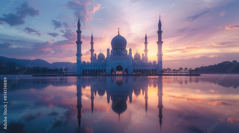 Obraz premium A sunrise at Blue Mosque Shah Alam Malaysia