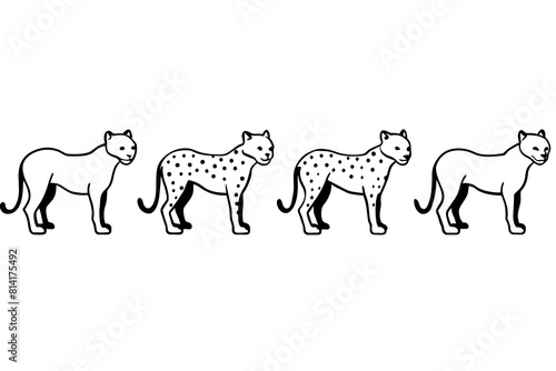 cheetah line art silhouette illustration