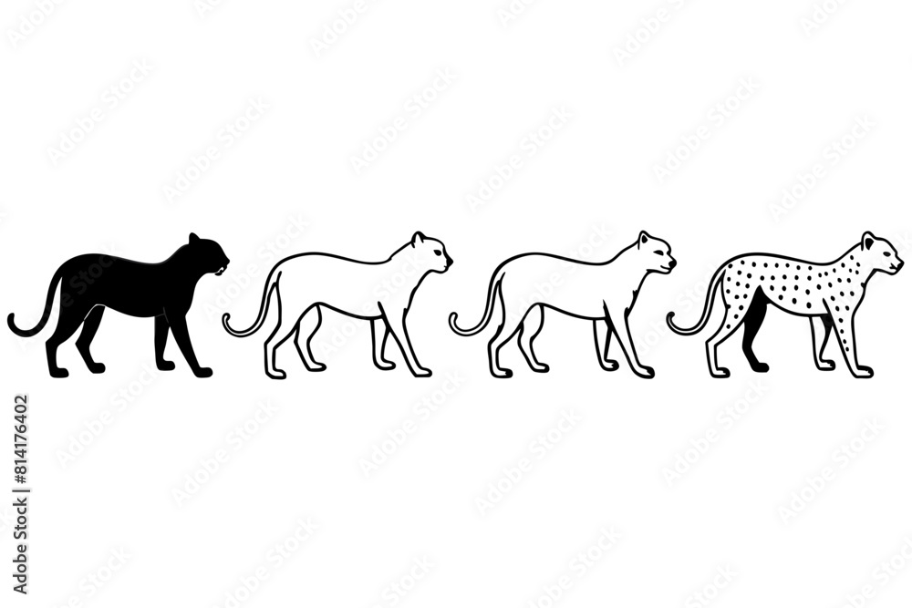 cheetah line art silhouette illustration cheetah line art silhouette illustration