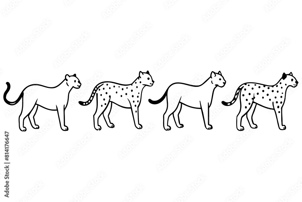 cheetah line art silhouette illustration cheetah line art silhouette illustration