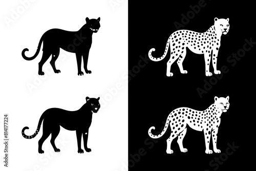 cheetah line art silhouette illustration