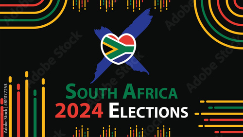 South Africa 2024 elections vector banner design.