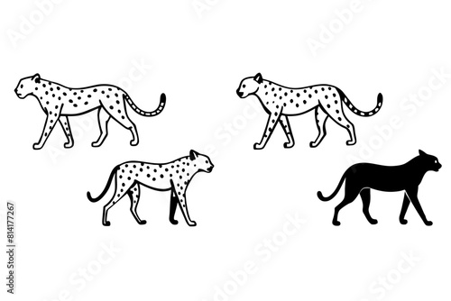 cheetah line art silhouette illustration