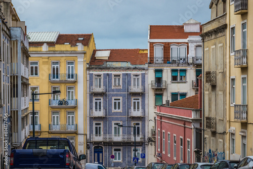 Traditional houses in Lisbon city, Portugal photo