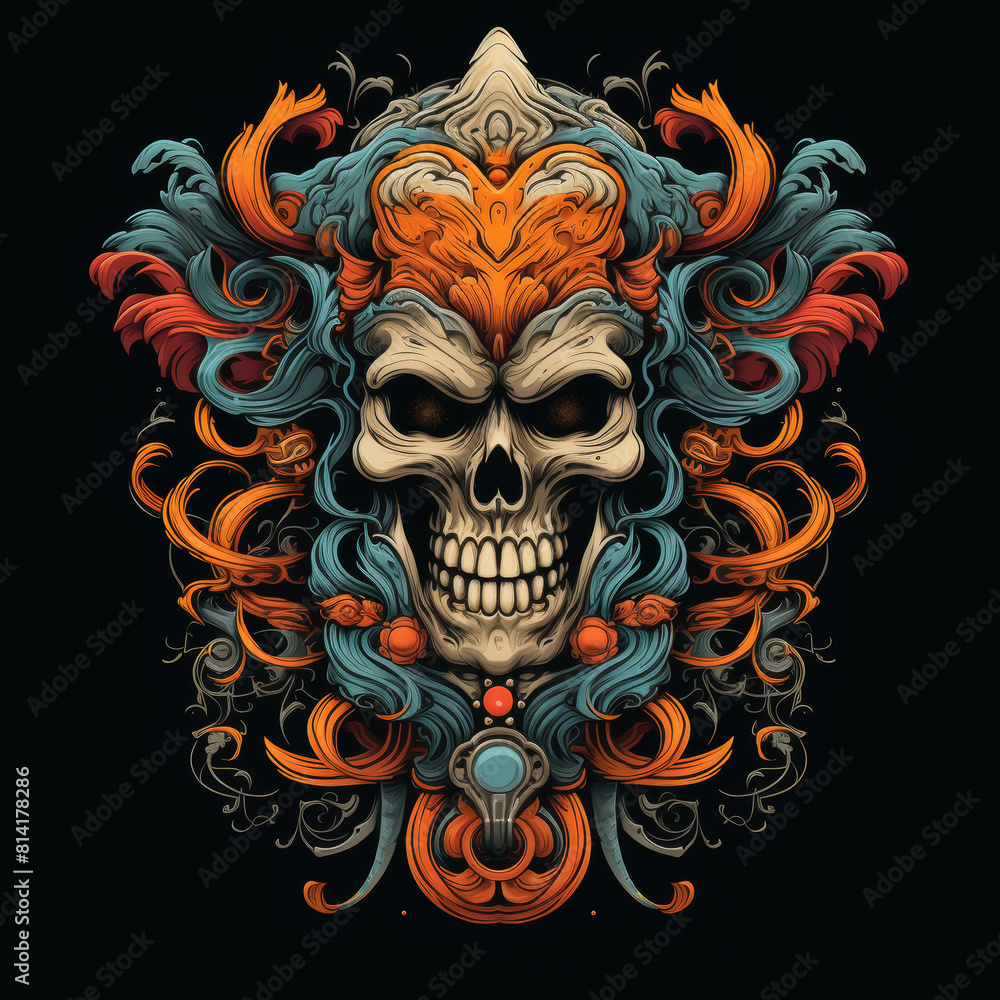 Naklejka premium Skull with style