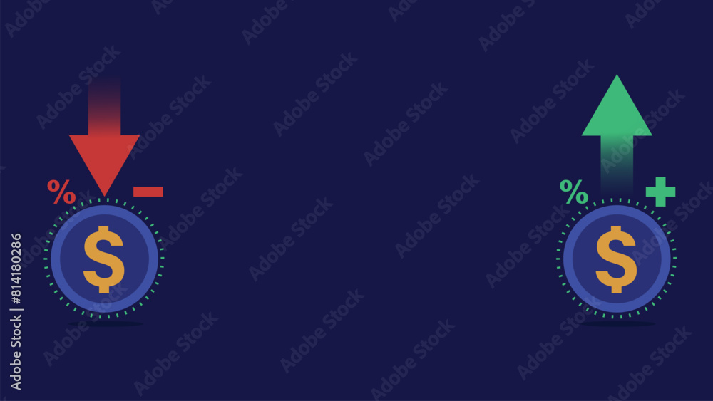 Financial rise and fall concept vector banner design. Stock Vector ...