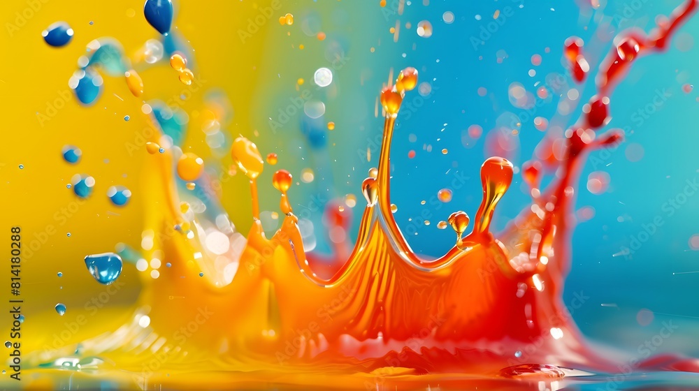 Splashing of the color paint
