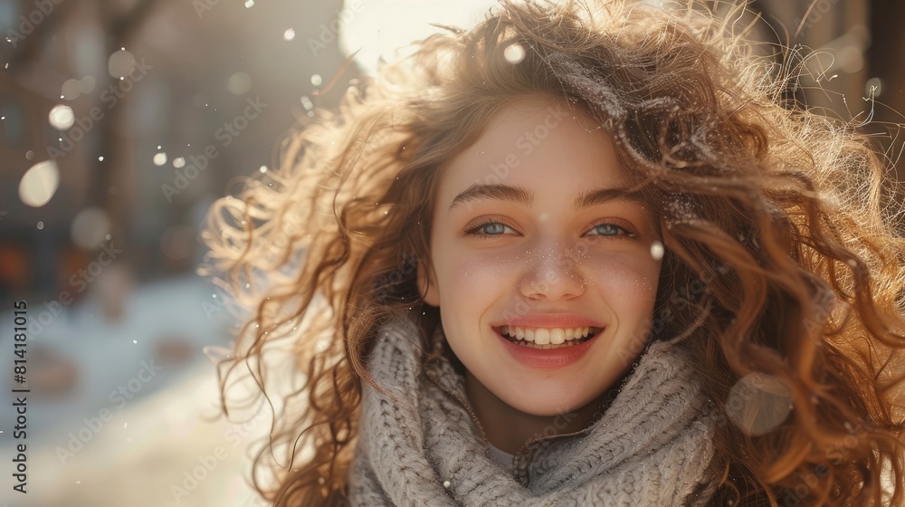 A Photo Captured A Cheerful Curly Girl, Her Positive Emotions Radiating From The Image,High Resolution A Photo Captured A Cheerful Curly Girl, Her Positive Emotions Radiating From The Image,High Resolution