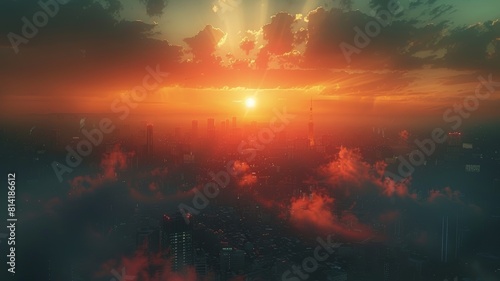 A beautiful sunset over a city © admin_design