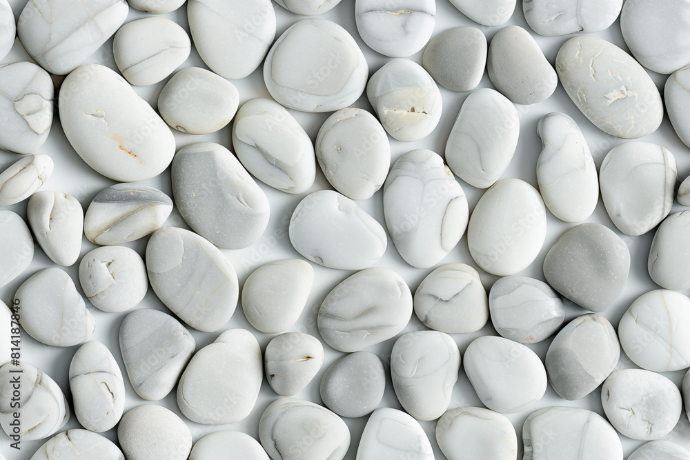 Seamless texture of round white beach pebbles, up view photo Seamless texture of round white beach pebbles, up view photo