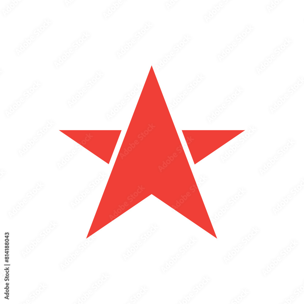 Obraz premium Orange Star Logo Vector in elegant Style with White Background.