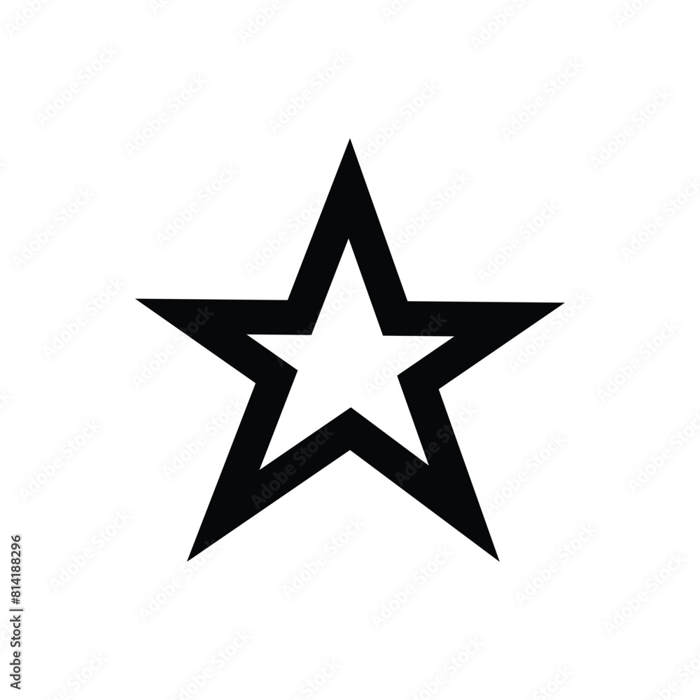Black Star Logo Vector in elegant Style with White Background. Black Star Logo Vector in elegant Style with White Background.
