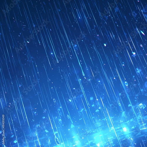 Experience the Power of Nature with This Epic Downpour on a Dark Blue Sky Stock Image photo