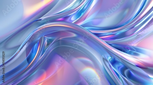 Abstract art design background with silky pink blue wave. Swirl wavy flow. Fluid acrylic painting texture. photo