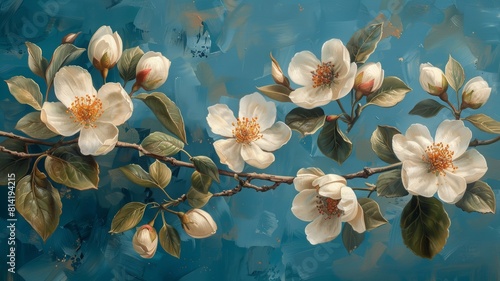 White magnolia flowers. Delicate and beautiful flowers. A symbol of purity and beauty.