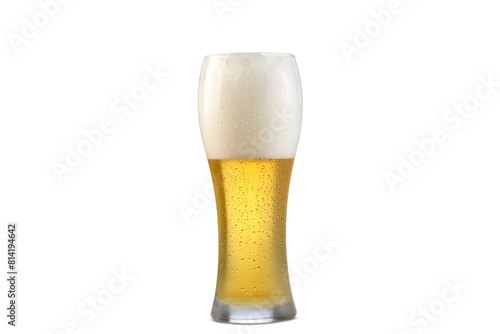 one beer glasse with beer heads, wiezen glass

