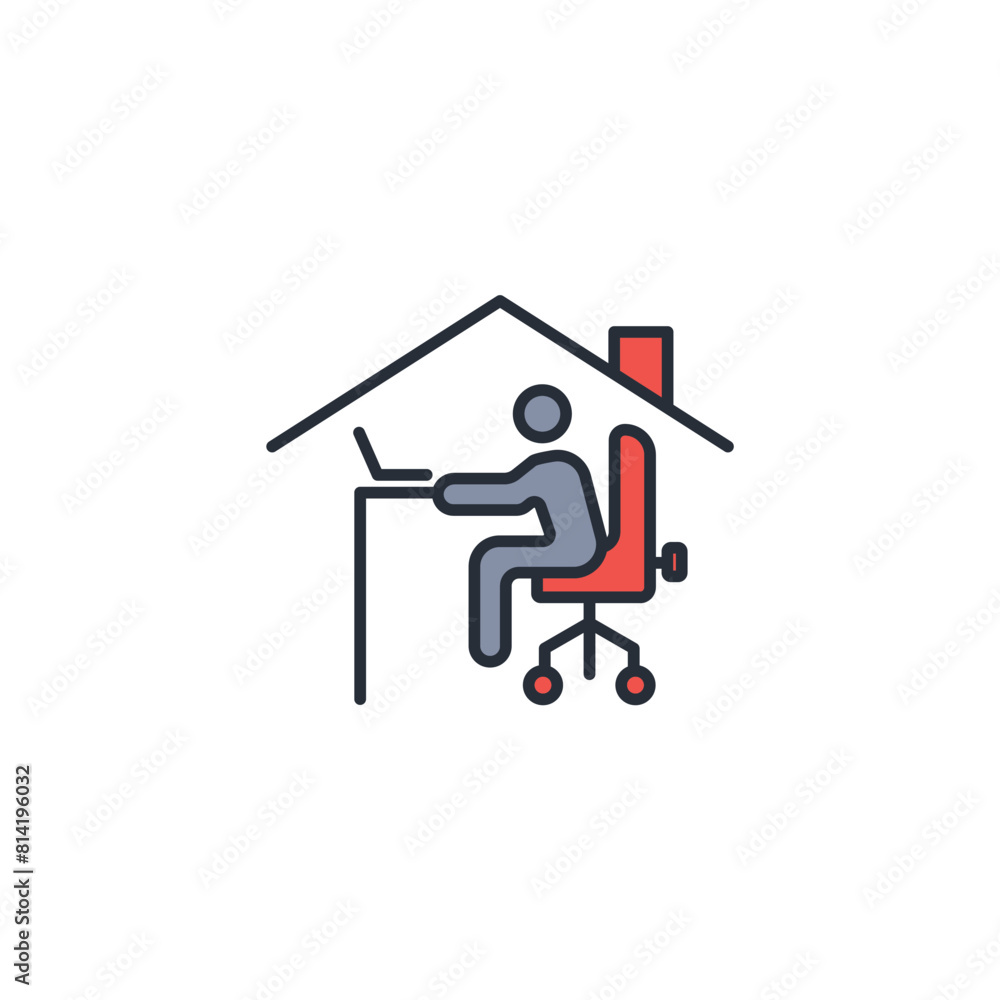 home work icon. vector.Editable stroke.linear style sign for use web design,logo.Symbol illustration. home work icon. vector.Editable stroke.linear style sign for use web design,logo.Symbol illustration.