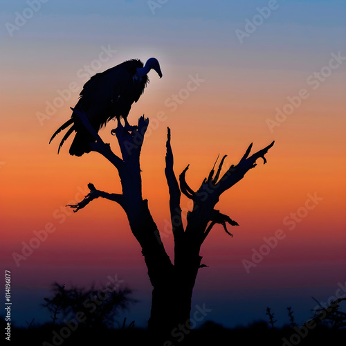 Perched Majesty: A Primeval Illustration of Vulture Symbolism