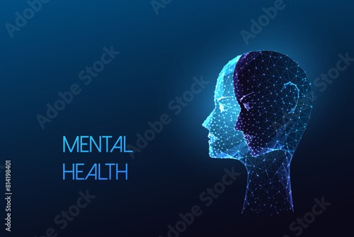 Mental health, self awareness futuristic concept with symbolic portrayal of inner struggles