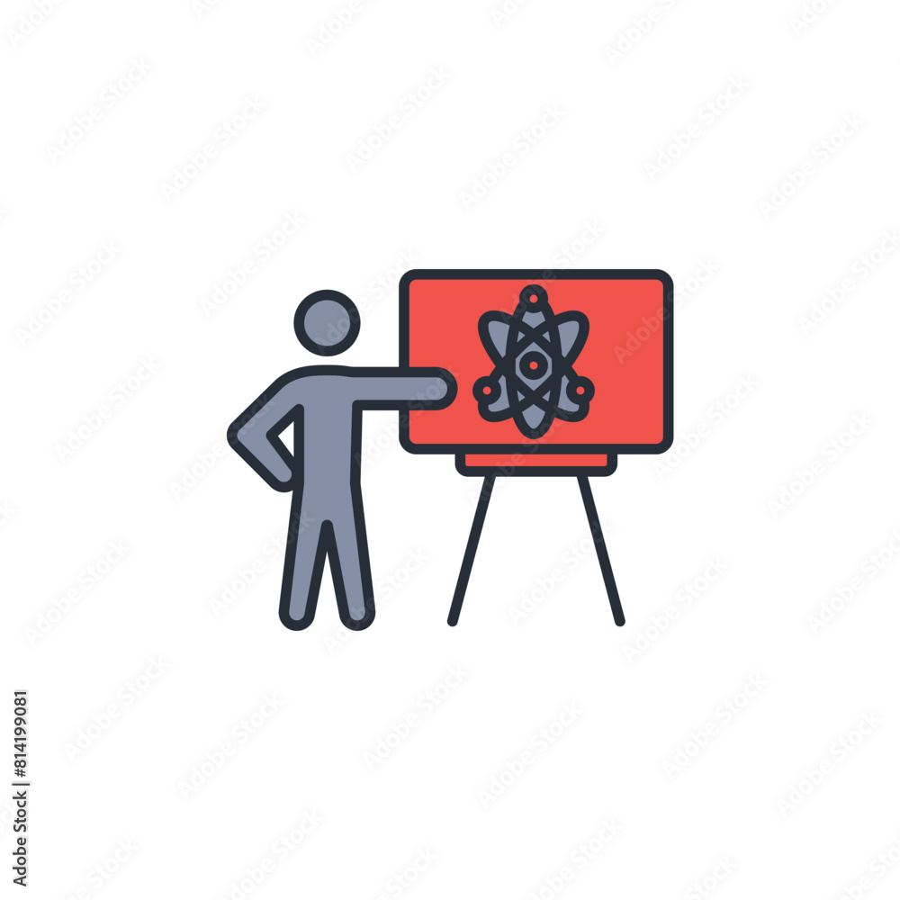scientist teacher icon. vector.Editable stroke.linear style sign for use web design,logo.Symbol illustration. scientist teacher icon. vector.Editable stroke.linear style sign for use web design,logo.Symbol illustration.