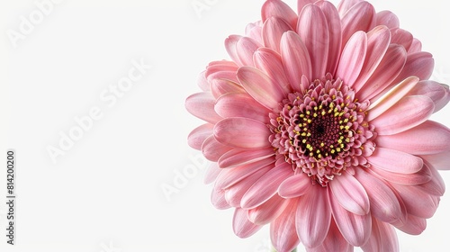 Light pink gerbera flower isolated on white background.