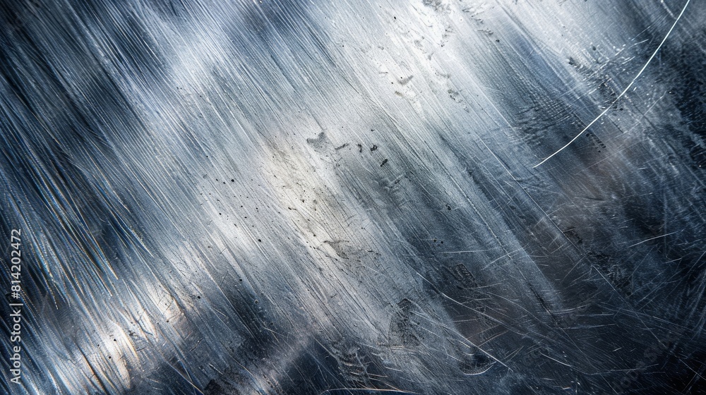Scratch In Metal The image is a close-up of a scratched metal surface. The scratches are ...
