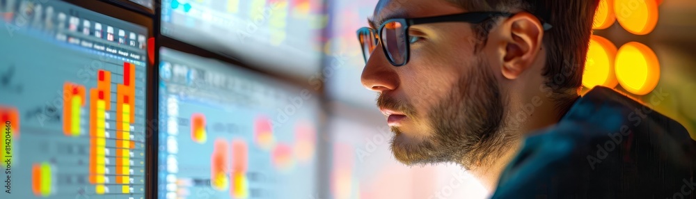 A financial analyst optimizing a complex spreadsheet, demonstrating data management excellence A financial analyst optimizing a complex spreadsheet, demonstrating data management excellence