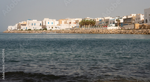 Fototapeta Naklejka Na Ścianę i Meble -  Street of coastal part of Mahdia town, Tunisia, North Africa
