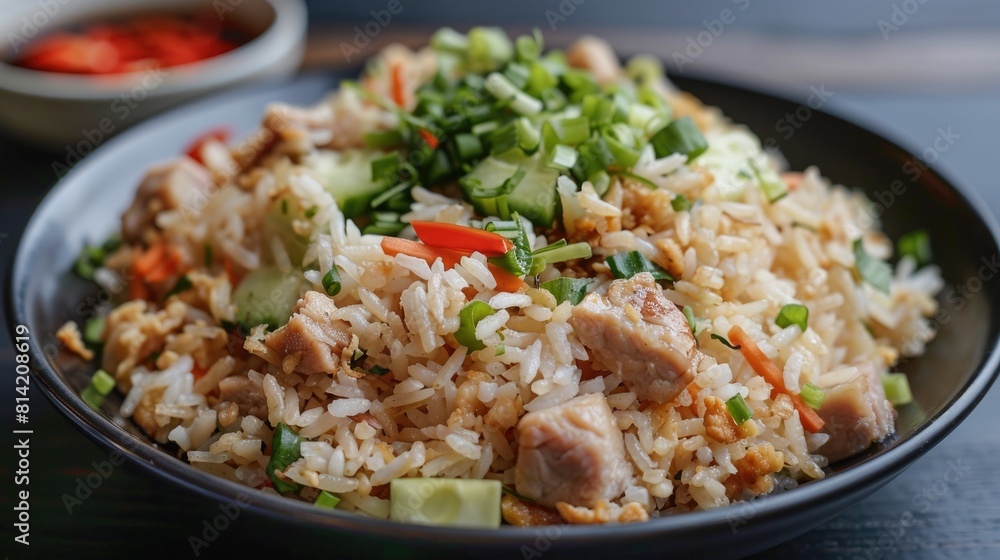 Fried rice with fried pork Fried rice with fried pork
