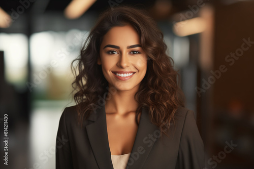 Wallpaper Mural Smiling attractive hispanic young woman looking at the camera, business woman Torontodigital.ca