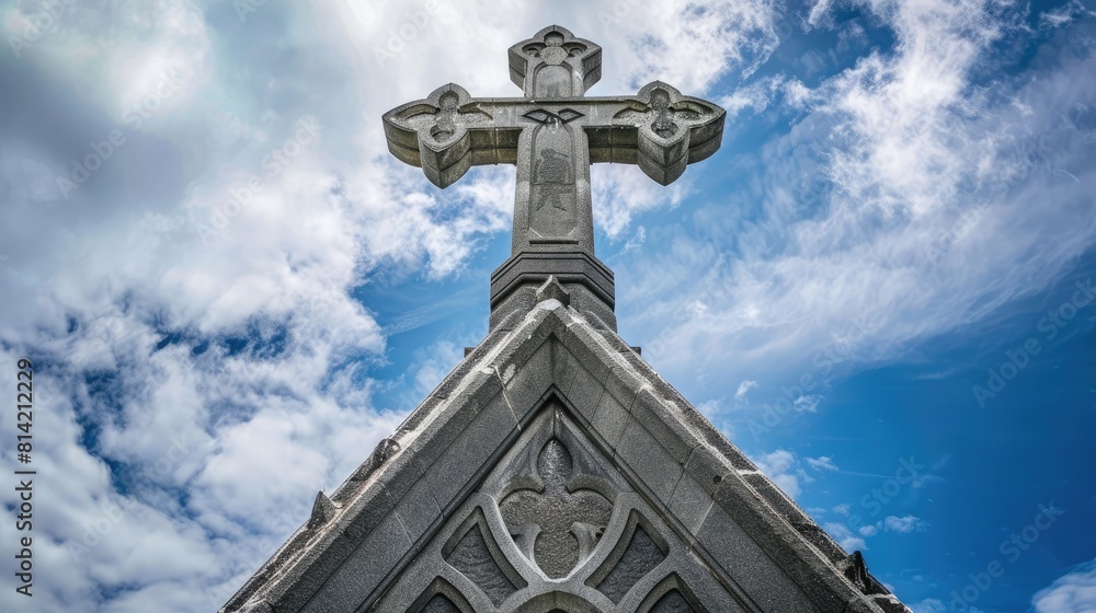 Cross concept of Christ Church Cathedral in Christchurch, New Zealand.