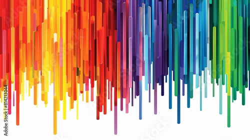 LGBT Pride Month Representation with Diagonal Rainbow Stripe Pattern on Poster Layout  Conveying Movement and Diversity  Isolated on White Background