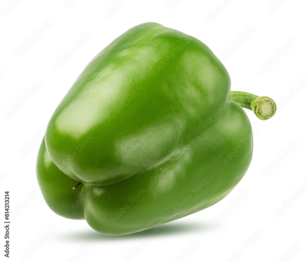 Green sweet pepper bell isolated on white background Green sweet pepper bell isolated on white background