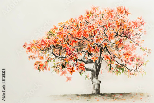 African tulip tree (Spathodea campanulata) - Africa - large, showy orange-red flowers that attract birds and insects. It has become an invasive species in some regions due to its ability to spread