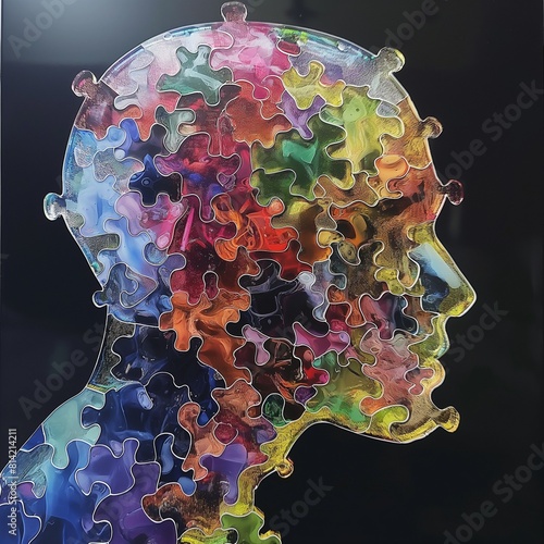 Una imagen nítida que representa a la silueta de un hombre colorido