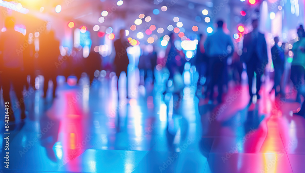 Blurred motion of people walking inside modern shopping mall. Abstract perspective of busy urban consumerism and retail business. Blurred motion of people walking inside modern shopping mall. Abstract perspective of busy urban consumerism and retail business.