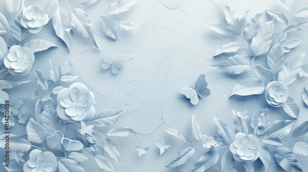 Light blue roses and butterfly on a white background. Light blue roses and butterfly on a white background.