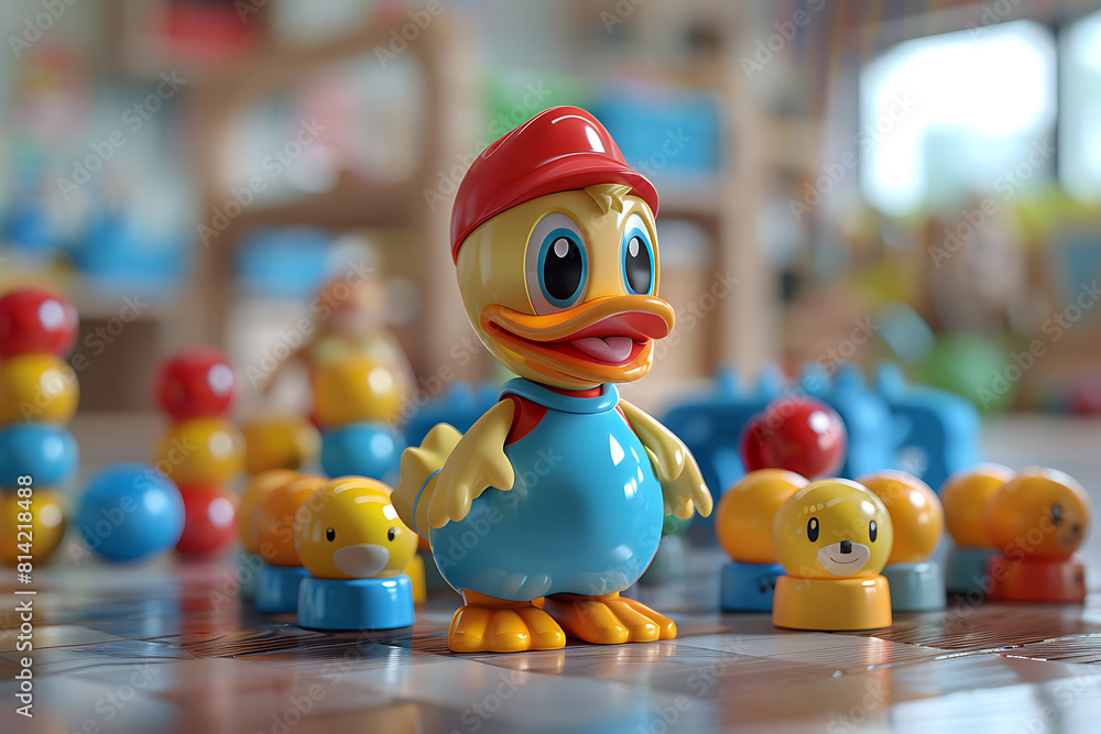 a collection of colorful toys arranged artfully, inviting exploration and sparking imagination in a playful setting a collection of colorful toys arranged artfully, inviting exploration and sparking imagination in a playful setting