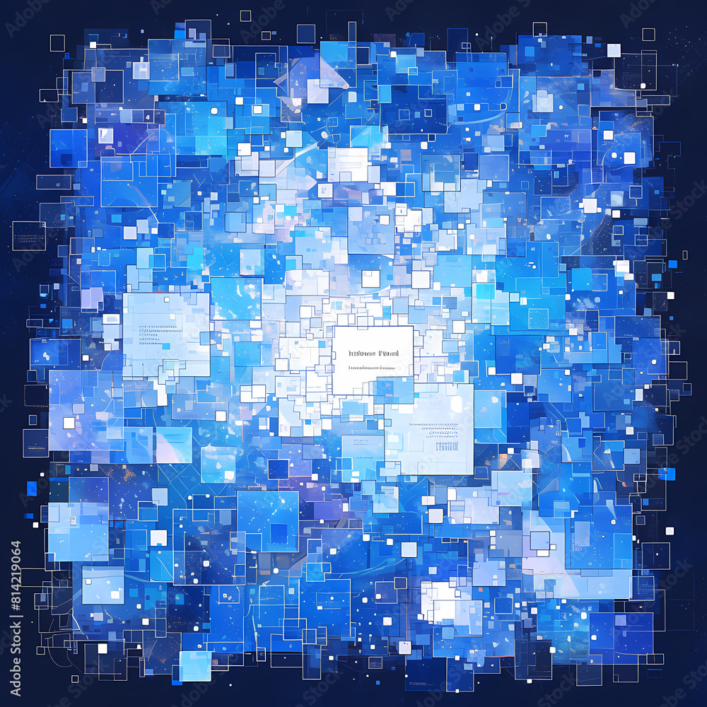 Elevate Your Projects with a Stunning Blue Pixelated Artwork for Backgrounds and Graphics